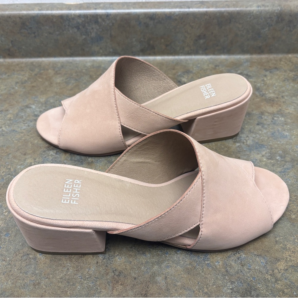 Eileen Fisher Suede Mule Heels